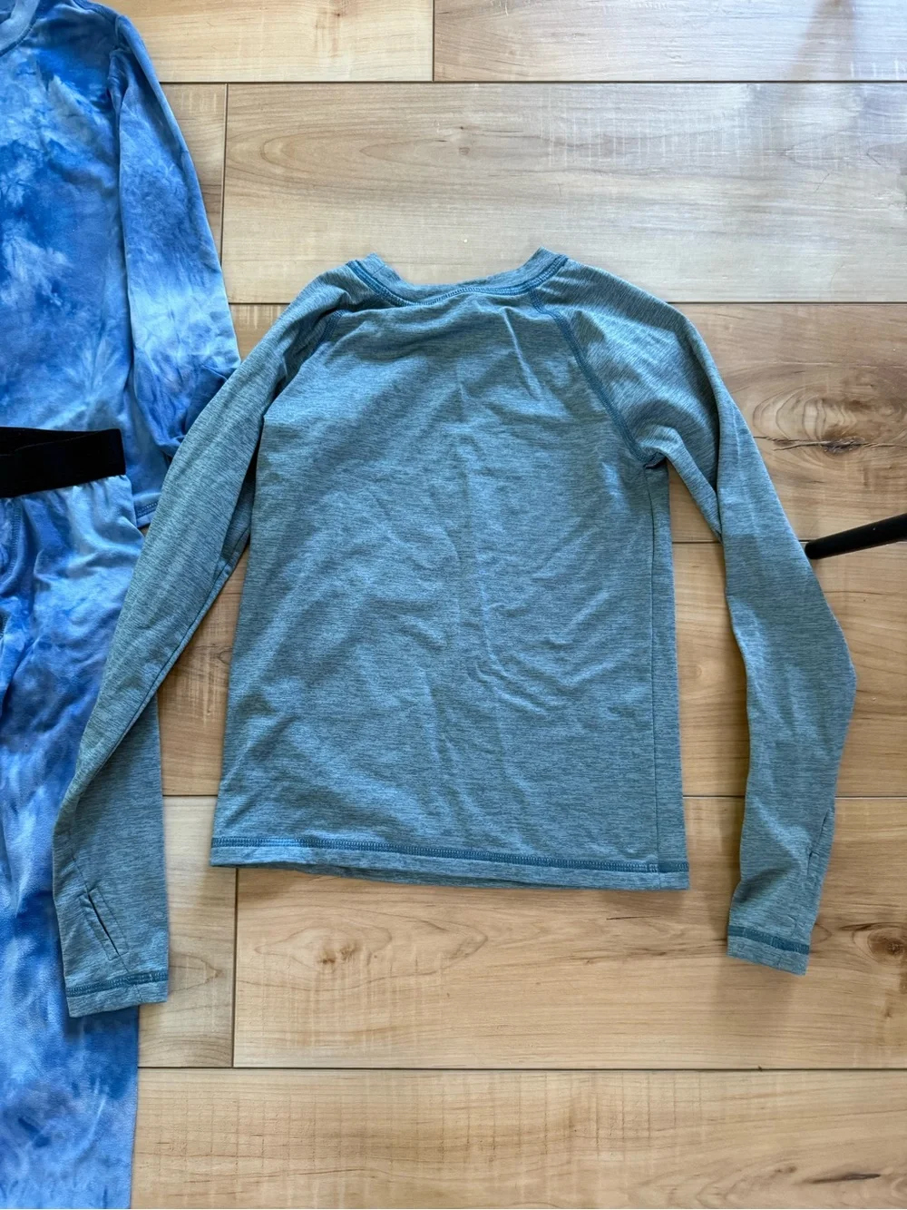 all in motion Kids Thermal Pajama Set - Blue Tie-Dye & Heather Gray